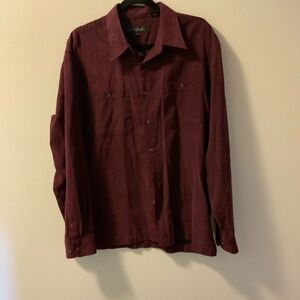 Cotton Reel Men’s L Polyester Shirt – Velour-Style with Textured Finish